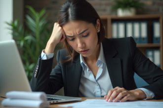 Femme d'affaires fatiguée au bureau