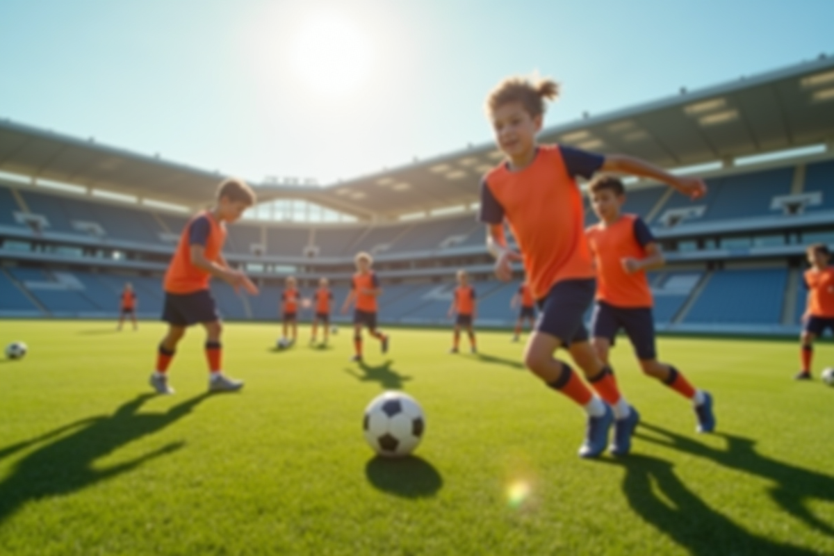 Jeunes joueurs de football s